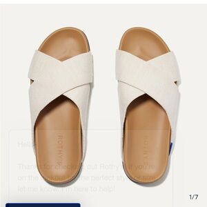 Rothy's The Weekend Slide Sandals in Cream